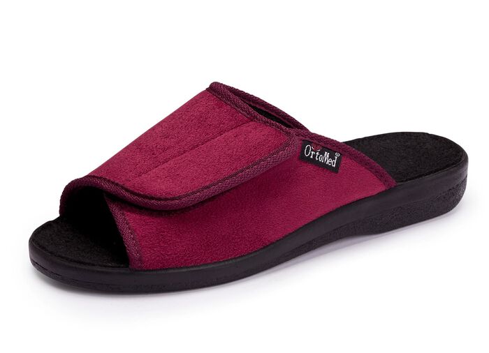 Pantoffel aus Veloursmaterial BORDEAUX