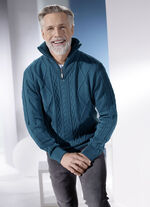 Troyer mit kurzem Reißverschluss in 3 Farben PETROL