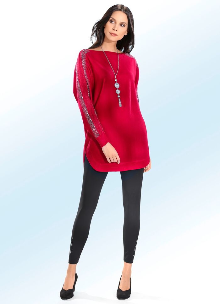 Leggings mit edel gl&auml;nzendem Ziermotiv SCHWARZ