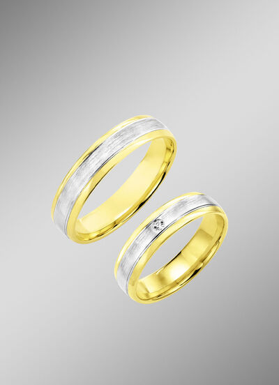 Klassischer Trauring in Bicolor 