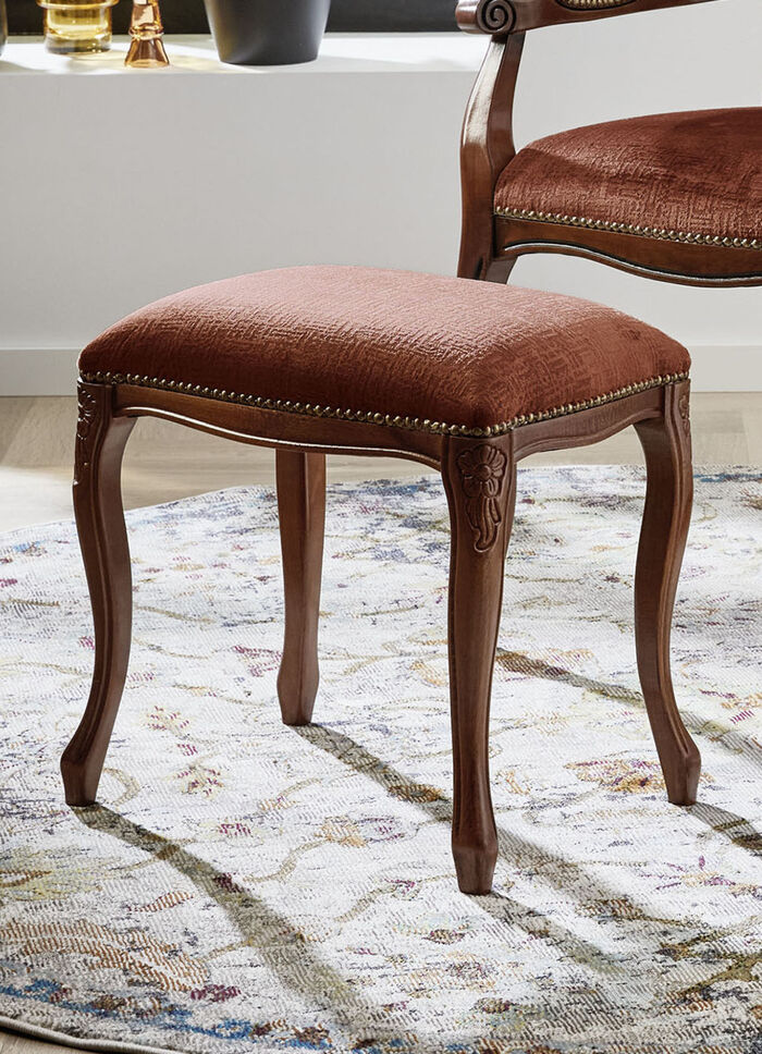 Italienische Sitzmöbel auf massivem Buchengestell NUSSBAUM-BORDEAUX