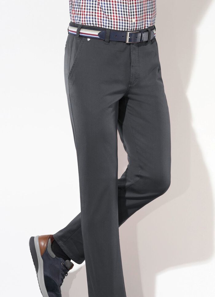 "Br&uuml;hl"-Hose mit G&uuml;rtel in 3 Farben DUNKELGRAU