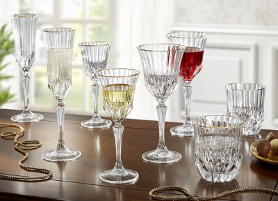 Gläser, 2er-Set, mit Goldrand 