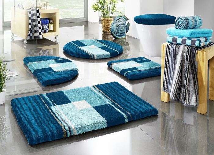 Badgarnitur mit rutschhemmender R&uuml;ckseite T&Uuml;RKIS