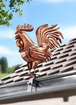 Dachrinnen- und Zaunfigur Hahn im Kupferlook 