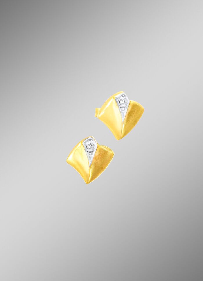 Schicke Ohrstecker in Bicolor mit Diamanten 