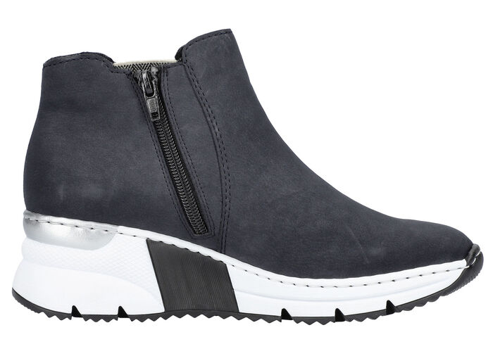 Rieker, modische Damen-Boots, Weite G, mit Reißverschluss DUNKELBLAU