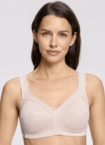 Susa Zweierpack BH mit verstärktem Vorder- und Rückteil 1X WEIß-ROSÈ-PUDER BEDRUCKT, 1X PUDER
