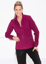 Strickfleece-Kurzjacke von &bdquo;LPO&ldquo; BEERE MELIERT