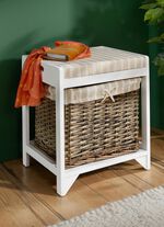 Sitzbank aus massivem Holz mit Weidenk&ouml;rben 