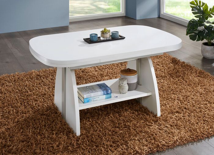 H&ouml;henverstell- und ausziehbarer Couchtisch  