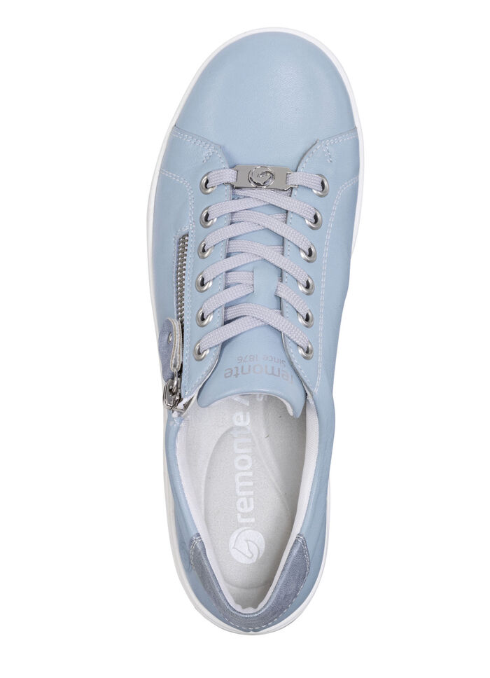 Remonte Schnürschuh mit metallisch geprägtem Einsatz HELLBLAU