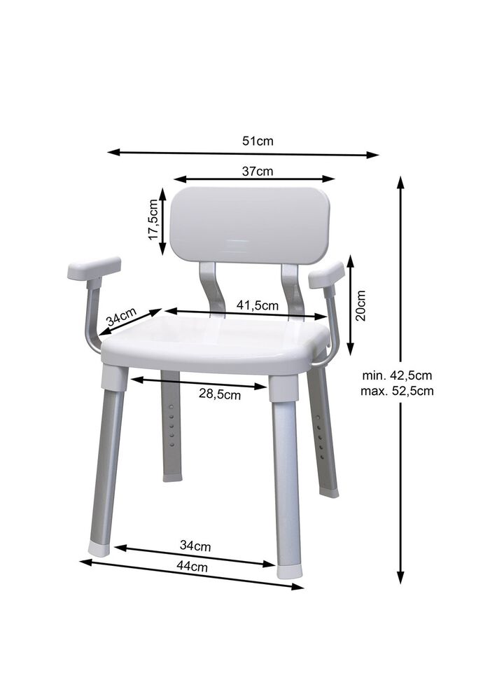 Dusch- und Badestuhl f&uuml;r sicheres Duschen und Baden 