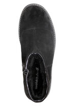 Waldläufer, gefütterte Damen-Boots, Winterschuhe, Weite H, mit Lammfell SCHWARZ