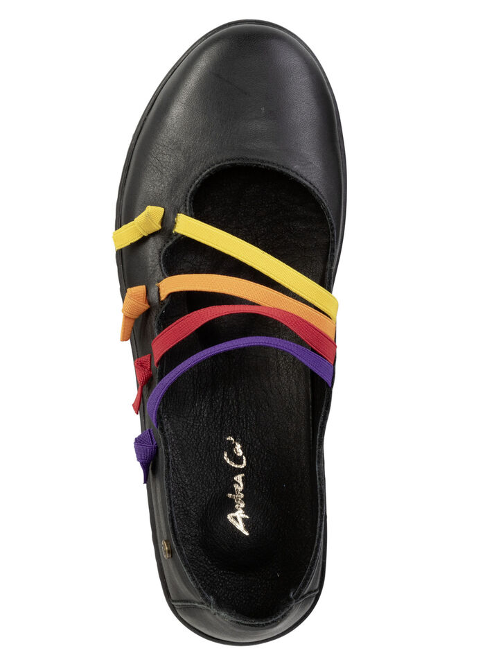 Andrea Conti Slipper mit bunten, dekorativ eingesetzten Gummizügen SCHWARZ