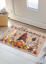 Fu&szlig;matte Herbstwichtel mit rutschhemmender R&uuml;ckseite BRAUN