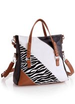 Collezione Alessandro Tasche mit Zebra-Dessin SCHWARZ-ECRU