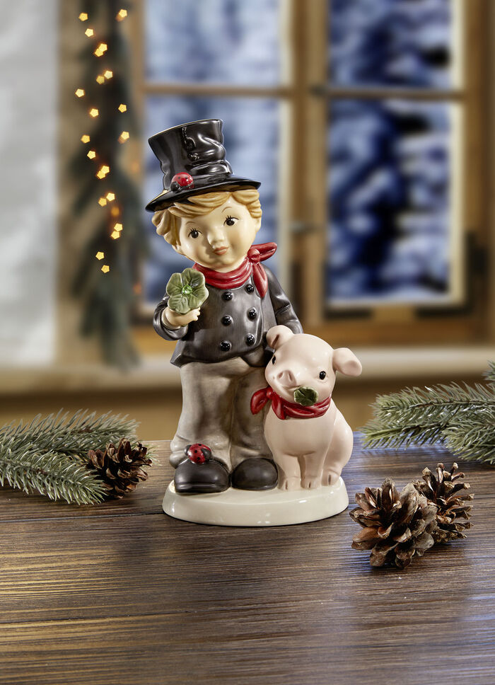 Schornsteinfeger mit Schwein 