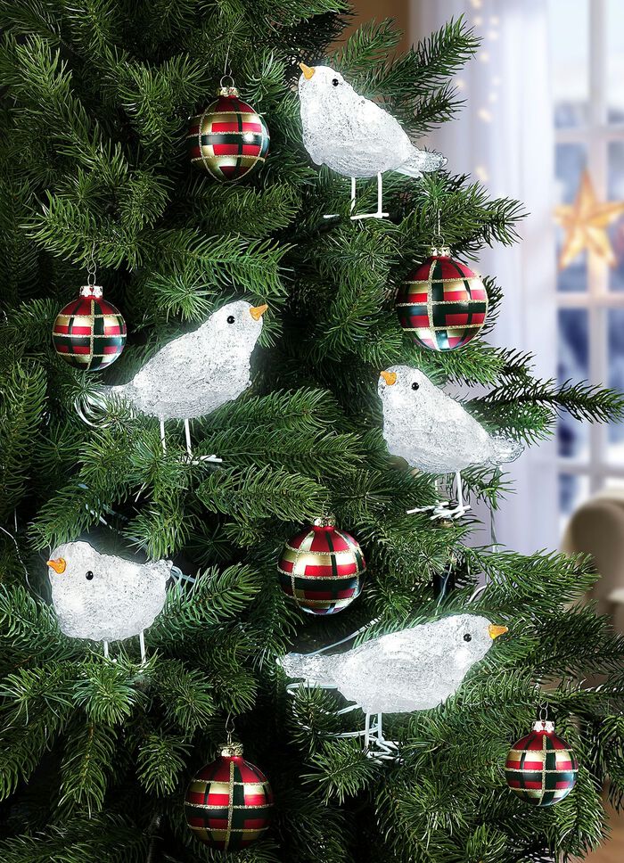 Vogel-Lichterkette f&uuml;r Innen- und Au&szlig;en WEISS