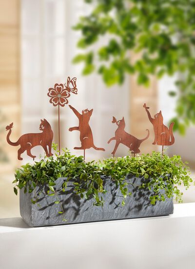 Gartenstecker Katzen, 5er-Set 
