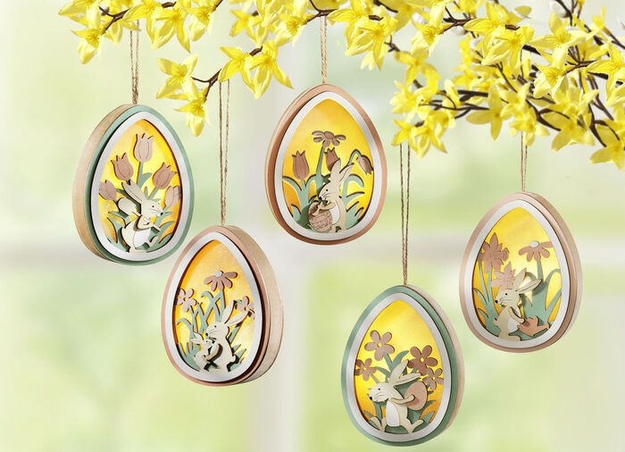 Beleuchtete Ostereih&auml;nger, 5er-Set 