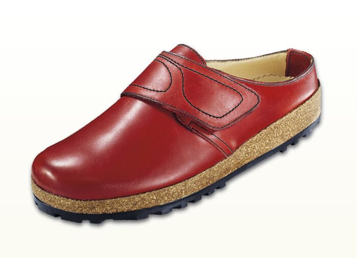 Haflinger-Lederclog aus weichem Rindleder ROT