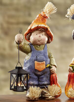 Herbstkinder mit Kürbis und Laterne BLAU-ORANGE-GRÜN