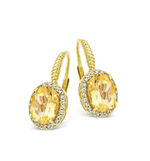 Ohrringe mit echt Citrin und synth. Zirkonia 