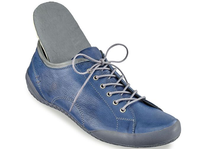 Andrea Conti, klassische Damen-Schnürschuhe, mit herausnehmbarem Lederfußbett JEANSBLAU