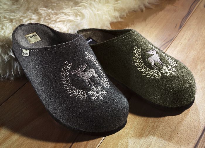 Herren-Hausschuh aus warmem Wollfilz 