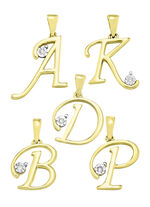 Buchstabenanhänger mit Brillant 
