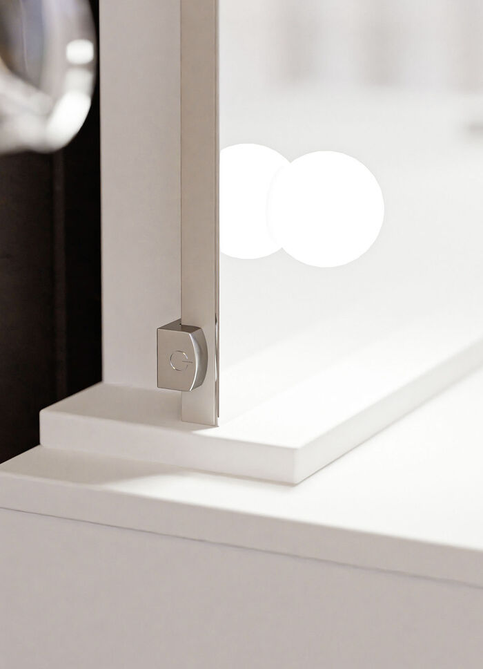 Schminktisch mit LED-Beleuchtung WEISS HOCHGLANZ