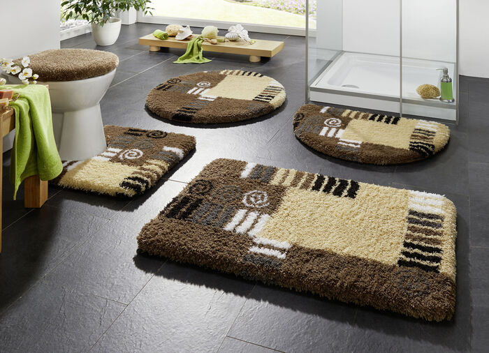 Badgarnitur mit rutschhemmend latexierter Rückseite BRAUN