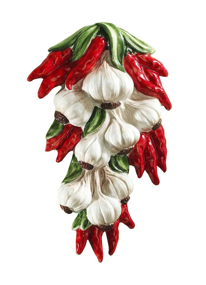 Wanddekoration in wertvoller Handarbeit WEISS-ROT