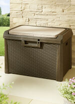 Gartenbox Santorini in elegantem Rattan-Design BRAUN