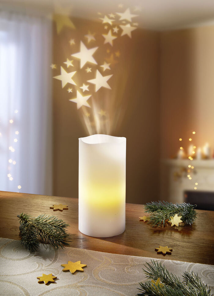 LED-Projektionskerze Starlight mit Fernbedienung 