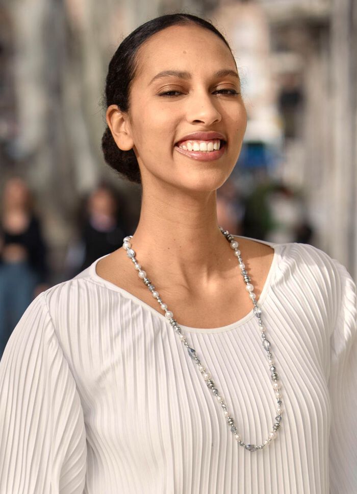 Halskette mit Facettierte Glasperlen 