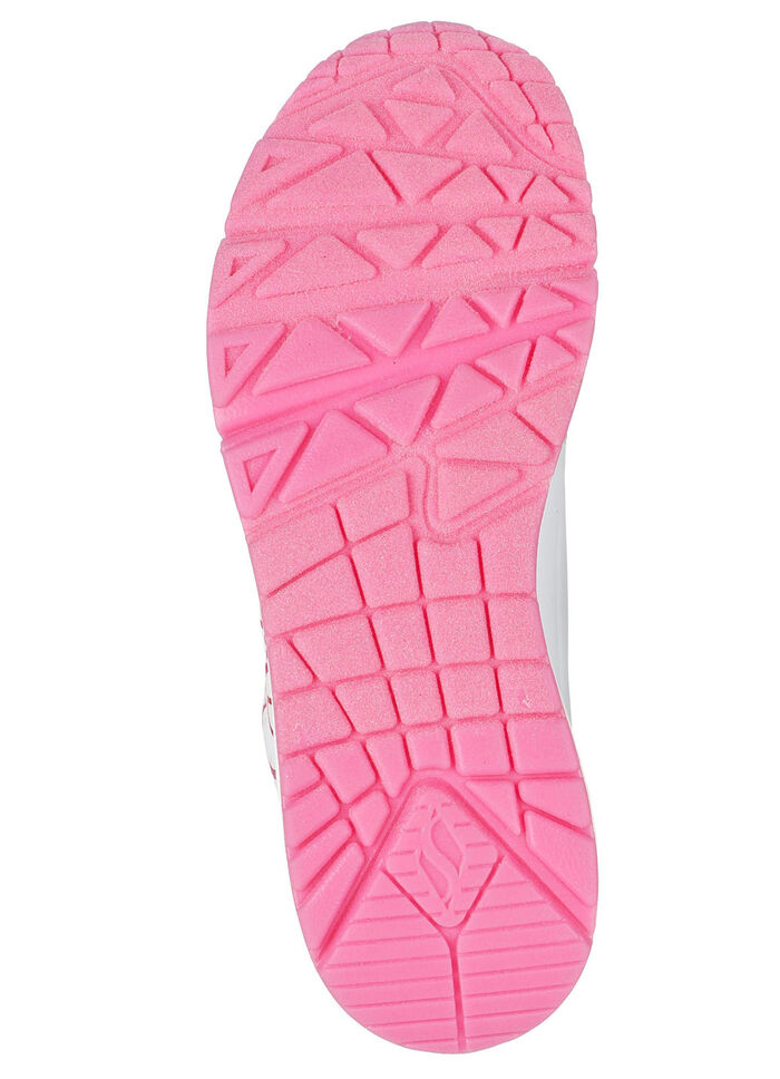 SKECHERS Schnür-Sneaker mit niedlichen Herzchen bedruckt WEISS-PINK