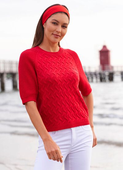 Pullover mit nachhaltig recycelter Baumwolle 