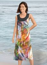 Kleid mit farbbrillantem Druckdessin, &auml;rmellos 