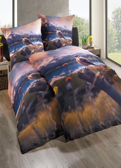 Digitalbedruckte Bettw&auml;sche-Garnitur in Microfaser-Qualit&auml;t 