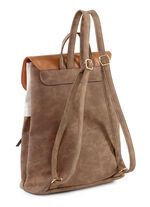 Rucksack mit Überschlag und Drehschloss BRAUN-BEIGE