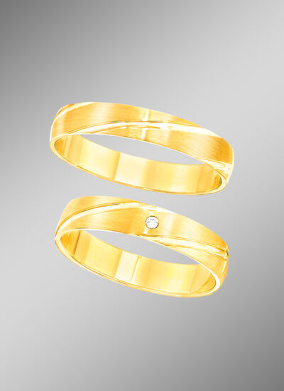 Stilvoll satiniertere Trauringe 