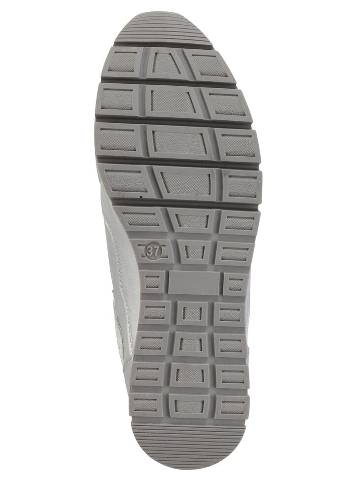 ELENA EDEN Sneaker aus Nappaleder und silbergrau gepr&auml;gtem Veloursleder MATTSILBER