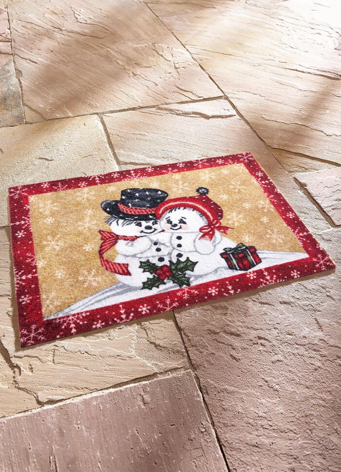 Fu&szlig;matte mit Schneemann-Motiv 