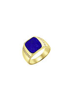 Herrenring mit Lapislazuli und Zirkonia 