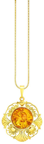 Filigraner Anh&auml;nger mit echt Bernstein 