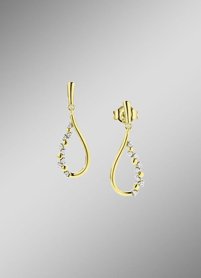 Eleganz in Tropfenform: Ohrstecker mit synth. Zirkonia 