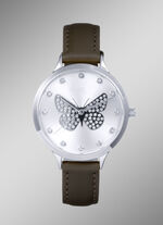 Quartz-Damenuhr mit Lederband 