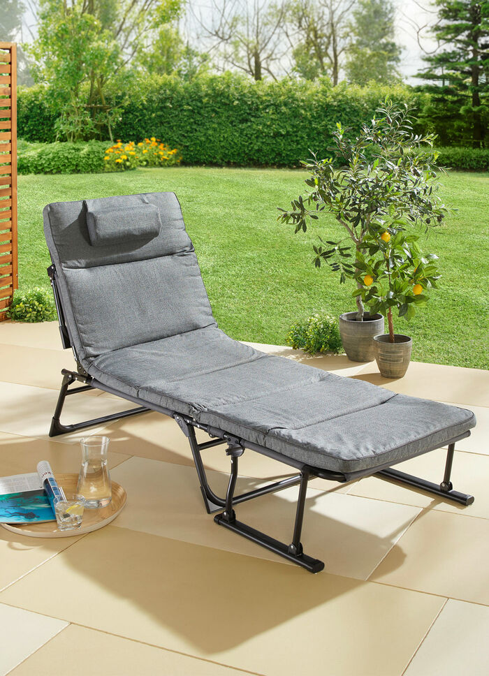 Gartenliege 2 in 1 mit zusätzlichem Kopfkissen 